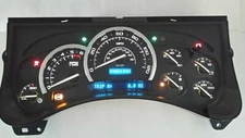 03-07 H2 HUMMER PREMIUM BLACK GAUGE WHITE LED COMPLETE REPLACEMENT CLUSTER WP