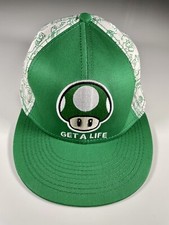 Super Mario Hat 2012 Nintendo Get A Life 1 Up Mushroom L/XL 14 Flatbill Fitted