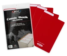 BCW Red Comic Book Dividers 25 Pack Acid-Free Archival Storage Box Tabs
