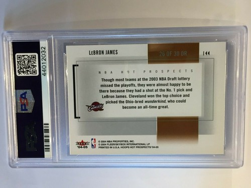 2004-05 Hoops Hot Prospects Draft Rewind #26 Lebron James PSA 9 MINT LAKERS CAVS - Picture 2 of 3