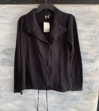 Nordstom H By Bordeaux 1659onor Drawstring Moto Drape Coat Jacket, S - Black