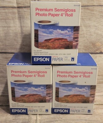 (3) EPSON S041329 Premium Semi Glossy Phot Paper for Ink Jet Printers SEALED 
