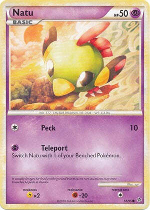 Pokemon Card HS Unleashed Card Natu 55/95