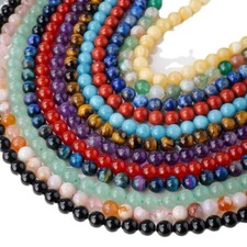 Natural Round Smooth Gemstone Spacer Loose Beads Jewelry Making 4/6/8/10/12mm