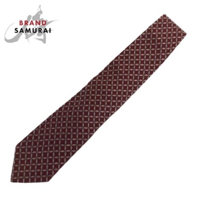 ファッション雑貨・小物その他 Saint Laurent Bordeaux silk tie with print YVES SAINT LAURENT Neck Tie YSL Bordeaux burgundy Silk 100