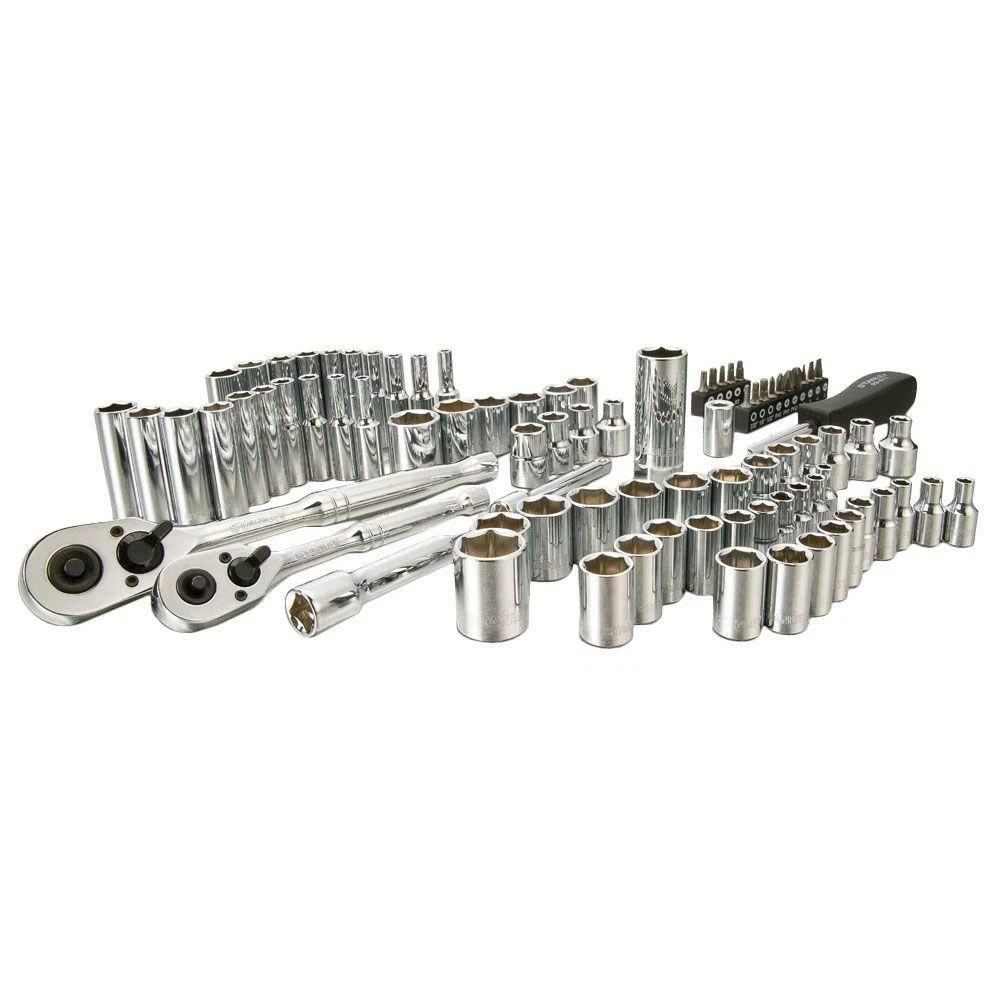 Stanley Socket Set 1 4 and 3 8 Inch Drive Chrome Vanadium Mechanic Tool 85 Piece