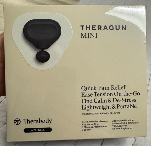 🔥THERAGUN MINI Portable Percussion Massage Gun New in Box (Black) SEALED