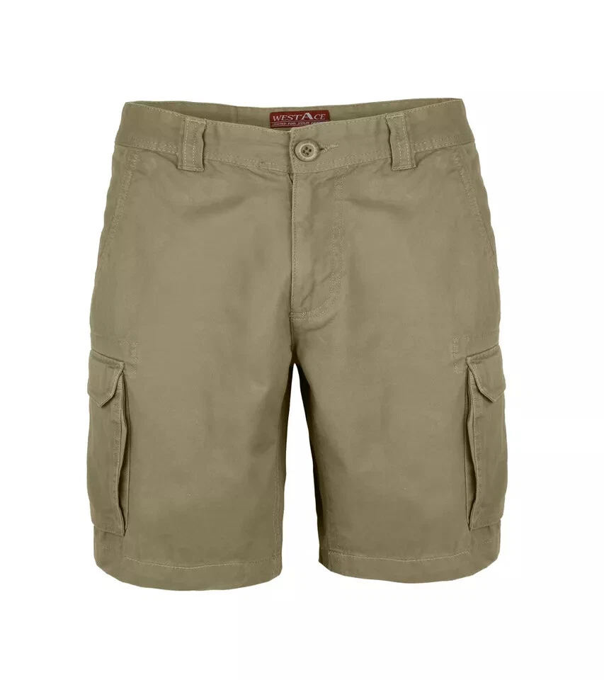 Pantalones Cortos de Carga Para Hombre 6 Bolsillos Combate Frente Plano Chino Medio Pantalones Cintura Talla 32-44 Foto 3 de 4