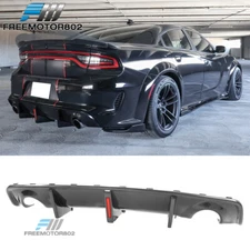 Fits 20-23 Charger Widebody 4DR Rear Diffuser W/ Brake Light Carbon Fiber Print