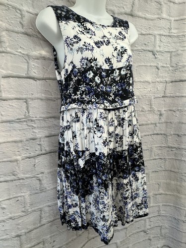 Top Shop Summer Shift Dress Smock Size 10 Black White Grey Pockets Cottage core - Picture 6 of 10