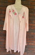Vintage Gown Matching Robe Medium Large Sleeveless Pajamas Long Sleeve Peignoir