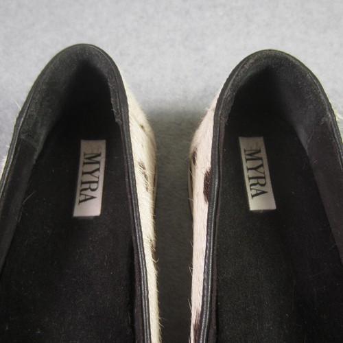 Myra Shoes Womens 9 Uranium Cow Hair Hide Leather Slip On Western Loafers - Picture 9 of 12