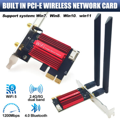 AC1200 WIFI PCI-E Wireless Bluetooth Adapter Desktop PC Internal Card  UK