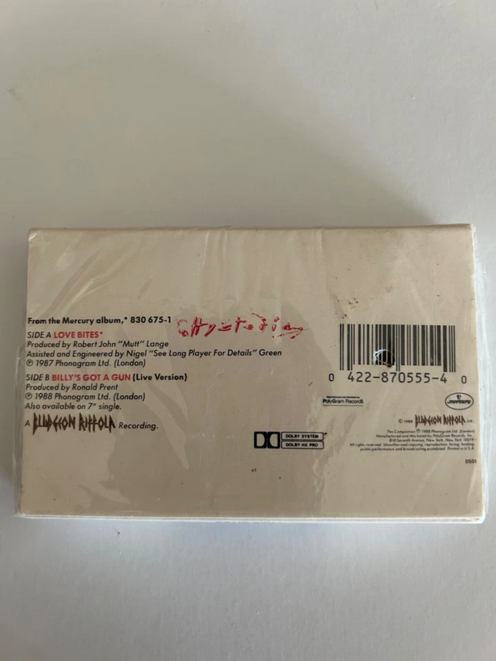 Def Leppard **RARE** Love Bites Cassette Single Brand New Sealed - Image 3 of 3