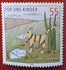 Briefmarke BRD 2006 F&uuml;r uns Kinder Kater als Postbote Janosch ? postfrisch