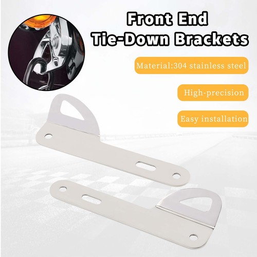 Pair Front Chrome Teardrop Tie-Down Brackets Mount For Harley Street Glide FLTR - Picture 7 of 9