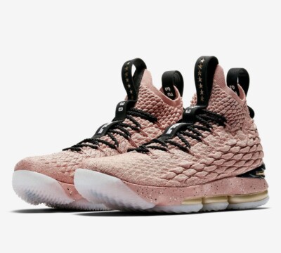 Herren Nike Lebron XV Hollywood Limited 897650-600 Rust Pink Metallic Gold Schwarz
