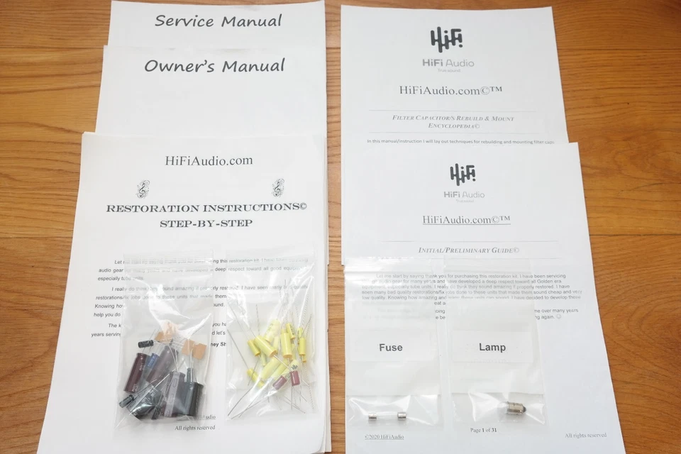 EICO HF-81 Amp Restauración Recapitulación Reparación Actualización Reconstrucción Kit Filtro Condensador Foto 3 de 4