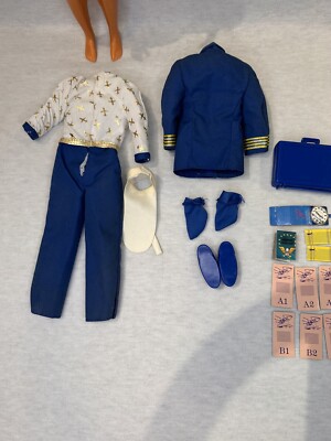 洋楽 ken VINTAGE MATTEL 1966/68 KEN DOLL-AIRLINE PILOT-MALAYSIA-MINT-EC