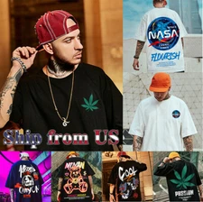 ON SALE!! Men Casual Streetwear Hip Hop Fashion Short Sleeve Graphic T-Shirt Tee
