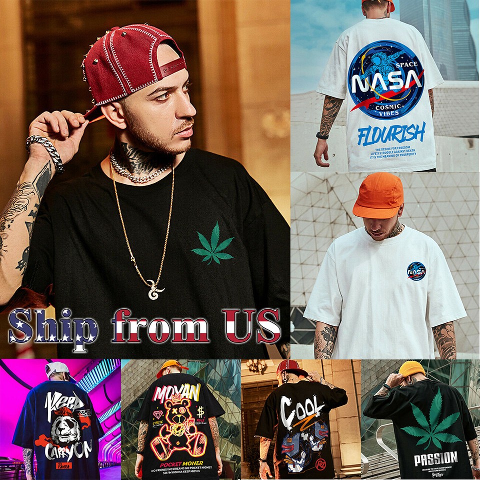 Hombres Informal Ropa de Calle Hip Hop Moda Manga Corta Gran Tamaño Gráfico Camiseta Camiseta
