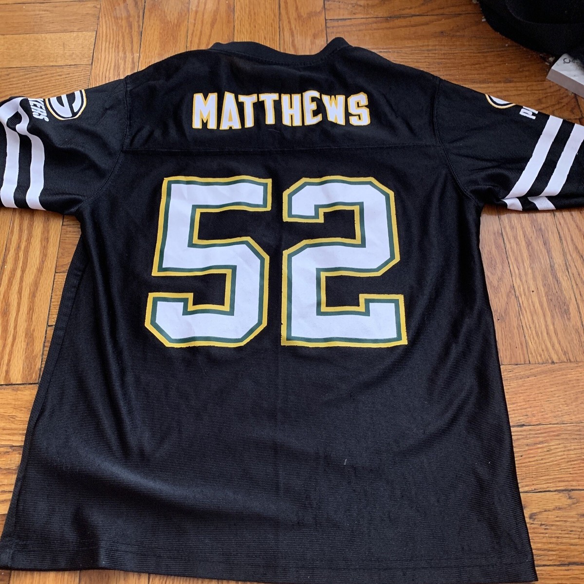 Green Bay Packers #52 Clay Matthews Black Jersey Youth Large