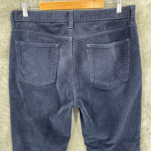 Lands' End Pant Men 34x29 Blue Corduroy Slim Fit Classic Casual Trouser Business - Picture 4 of 11