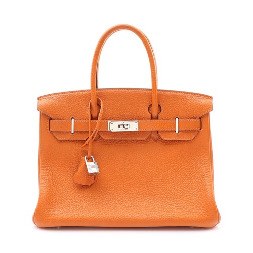 HERMES Birkin 30 Hangbag Orange TOGO □H Stamp