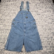 Vtg Oshkosh Vestbak Bib Shortalls Overalls Adult Sz 34 Carpenter Blue Denim USA