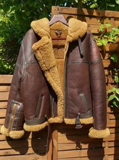 Men's RAF B3 Bomber Aviator Real Sheepskin Leather Jacket Handmade Flying Coat
