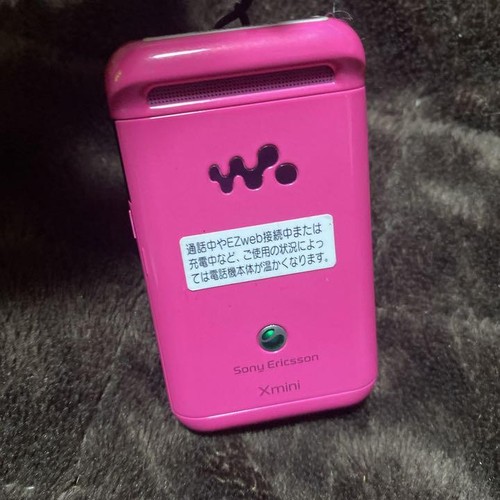 Sony Ericsson W65S Xmini Walkman Phone AU Japan Unused Tested Purple Pink 3G