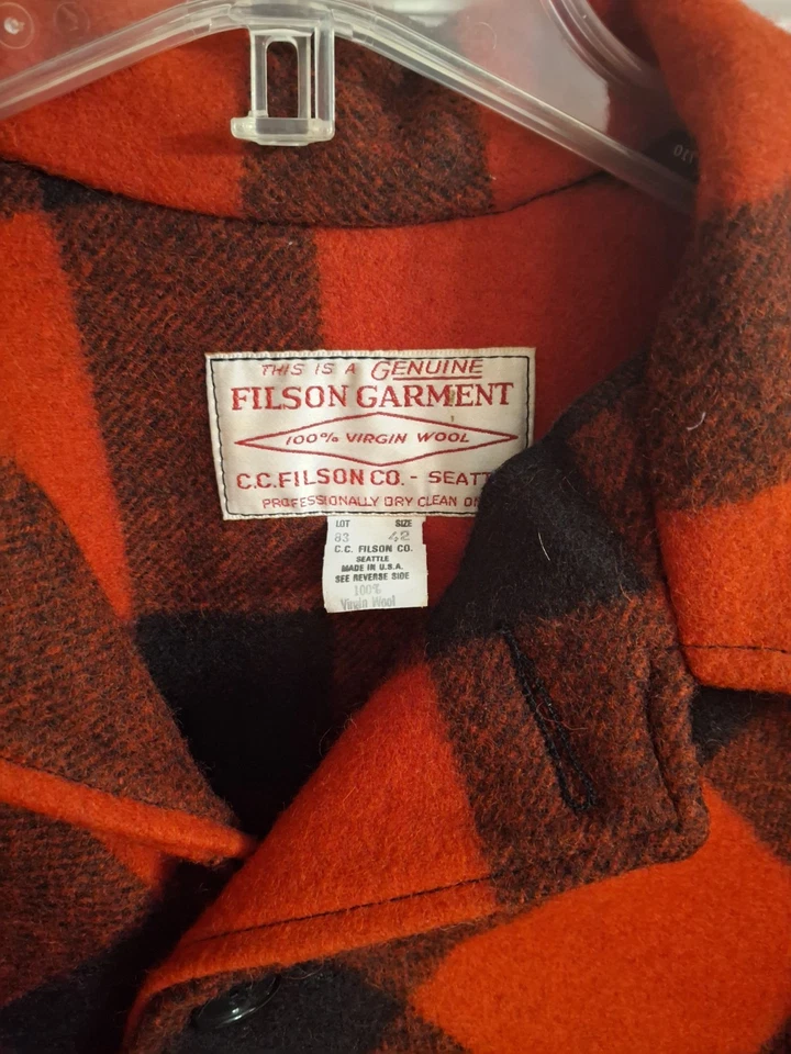 C C Filson Mackinaw cruiser Wool SZ 42 Jacket Coat - Image 2 of 4