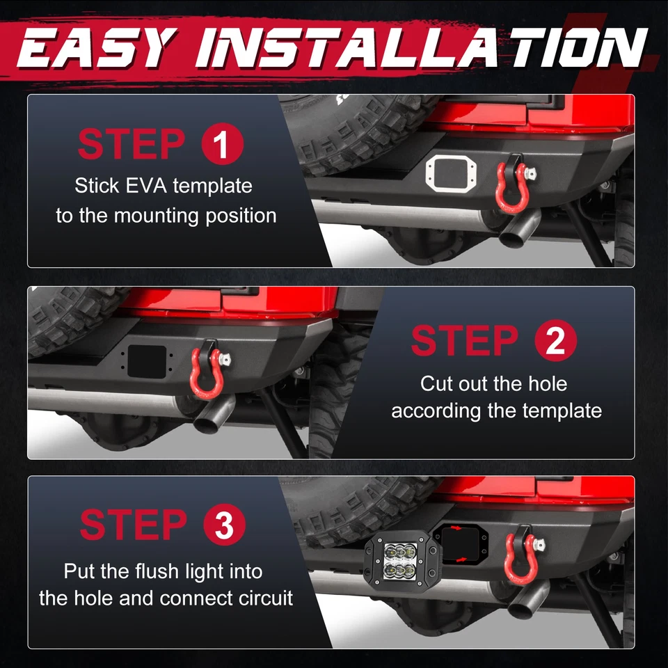 For 2008-2016 Ford F250/F350/F450 Superduty 4.8" Flush Mount Hitch Bar LED Light Foto 4 de 4