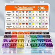300Pcs Car Fuse Assortment Kit, 160 Mini Blade Fuses Automotive  90 Standard