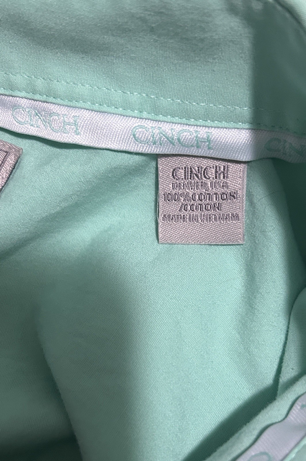 Cinch Men's Western Solid Mint Green Button-Down … - image 8