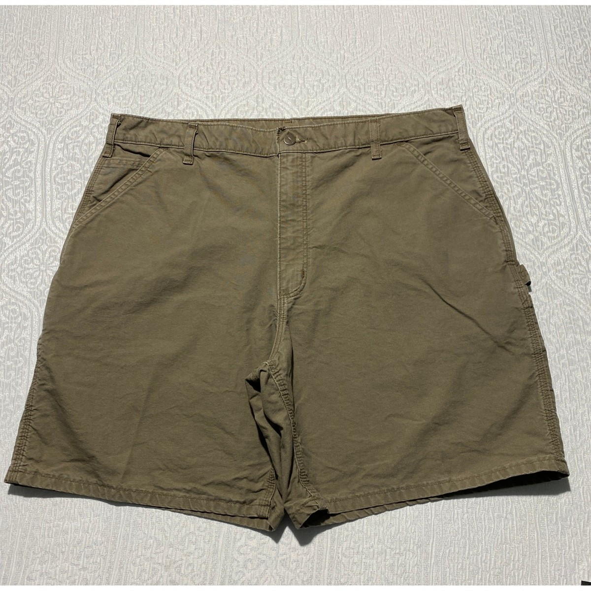 Carhartt Mens B144 LBR Relaxed Fit Canvas Carpenter Shorts Brown