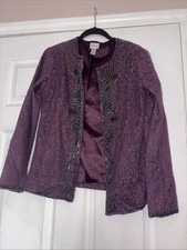 Chicos Embellished Open Blazer Size 0 Chest 40 Inches Artsy