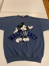 Vintage Mickey Mouse Sweatshirt XL Blue Walt Disney World Crewneck 80s Earheads