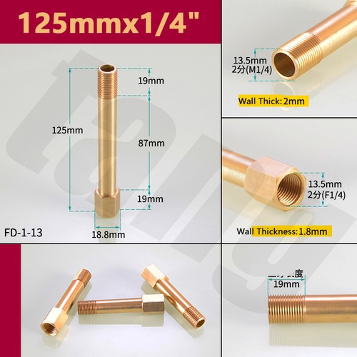 Male To Female 1/8" 1/4" 3/8" Pipe Fitting Brass BSP Thread Extension Connectors - Picture 18 of 24