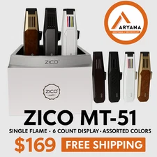 ZICO MT-51 Torch Lighter | Single Flame | 6 Count Display | Assorted Colors
