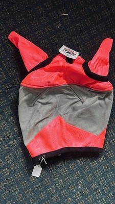 ** FLY MASK **COB size Gray and Neon Salmon NEW Rugged Ride