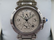 Cartier Pasha GMT Power Reserve Automatic 38mm Wristwatch 2833 / W31037H3 w/ Box