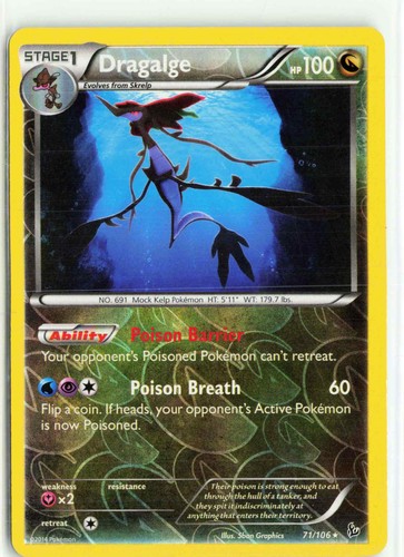 Dragalge 71/106 Flashfire Holo Rare Pokemon Card LP
