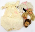 Barbie Doll Head Lot Vtg 60's 70's Damaged Nose PJ Clothes