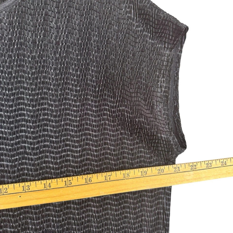 Elementz Womens Large Textured Short Sleeve Pullover Stretch Blouse Black - Image 3 of 4