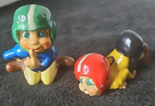 Vintage Acme China Norcrest Whimsical Boy Football Players Figurines Japan Rare!