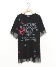 Hysteric Glamour Girls Jump Midnight Big T-Shirt Layered Tulle Cotton Rayon