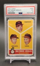 1960 Topps Baltimore Orioles Coaches Robinson/Harris/Brecheen #455 PSA 5 EX