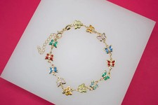 MultiColor CZ Stones Butterfly Charm Bracelet I161