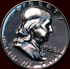 Uncirculated Proof 1958 Philadelphia Mint Silver Franklin Half — photo 1